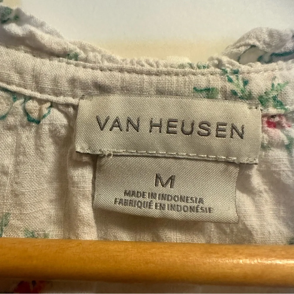 Van Heusen Floral and Glasses Print Sleeveless Cotton Blouse Medium - Picture 4 of 5